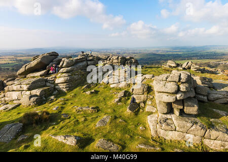 View of the top of Pew Tor in Dartmoor National Park, England, UK. Stock Photo