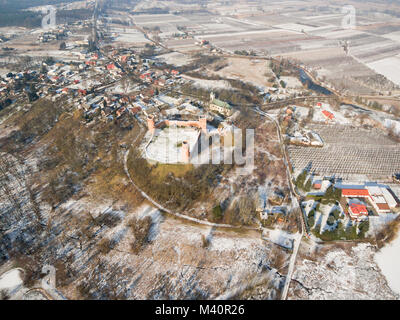 Aerial view of castle in Czersk, Poland Stock Photo