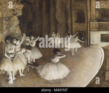 Edgar Degas, Rehearsal on Stage, 1874, Stock Photo