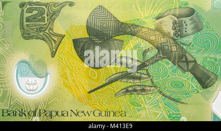 Papua New Guinea Two 2 Kina Bank Note Stock Photo