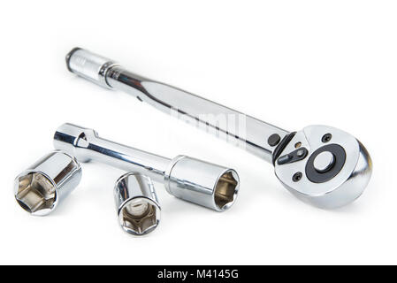 Preset Torque Wrench Ratchet on white background Stock Photo