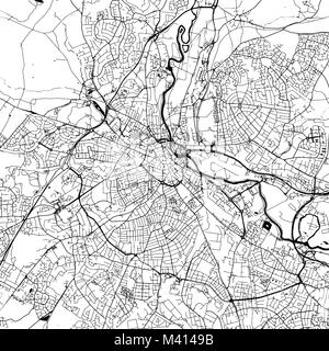 Derby downtown Map with many details for various usecases. This map of Derby contains typical landmarks with room for additional information. Stock Vector