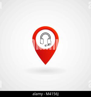 Red Location Icon for Call Center, Vector, Illustration, Eps File Stock Vector