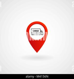 Red Location Icon for Cargo, Vector, Illustration, Eps File Stock Vector