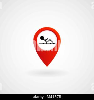 Red Location Icon for Fitness Center, Vector, Illustration, Eps File Stock Vector