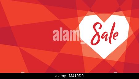 Sale banner design inside a heart shape for invitation card, advertising, banners, leaflets and flyers. Text for wording in separate layer. Stock Vector