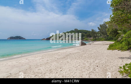 Grand Anse sandy beach on Mahe Seychelles. Stock Photo