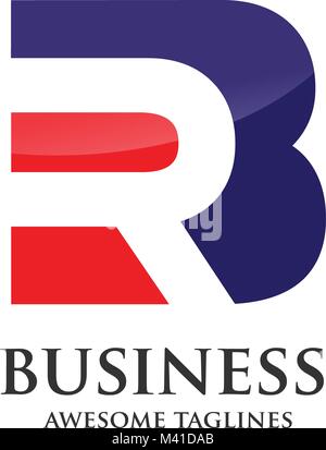 BR, RB  logo vector base from negative letter B and R Stock Vector