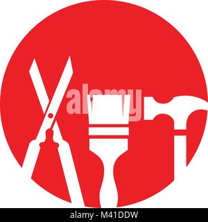 Mechanic service logo idea repair creative symbol concept Stock Vector