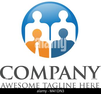 elegant and modern circle business, staff, employee, working, leader logo vector Stock Vector