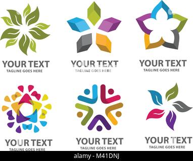 Creative abstract stars object Vector Icons collection.. Corporate Logo Design. Creative Business Vector Icons collection. Stock Vector