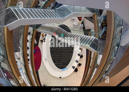 interior of the central atrium of Liverpool Central Library merseyside ...