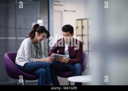 Two students at college Stock Photo