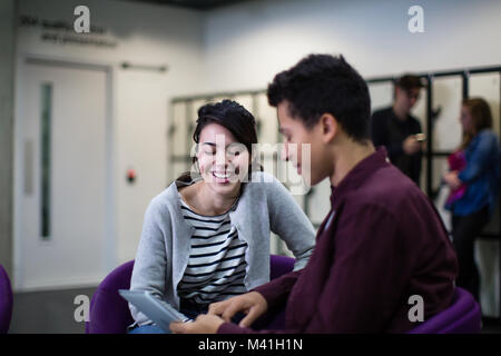 Two students at college Stock Photo