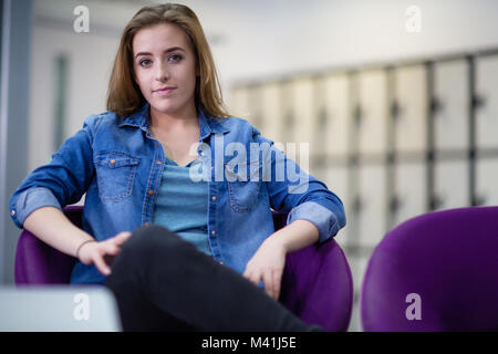 Portrait of a female student at college Stock Photo