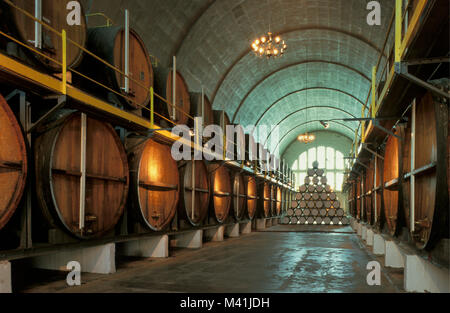 South Africa. Paarl, winelands near Cape Town. Wine cellar of KWV (Kooperatieve wijnbouwers vereniging). Cooperative of wine farmers. Stock Photo