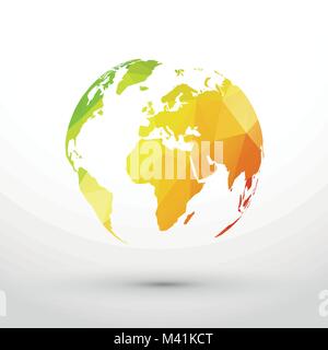 earth icon green yellow red gradient Stock Vector