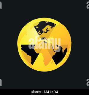 radioactive planet earth icon Stock Vector