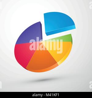 colorful 3D pie chart icon Stock Vector