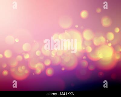 yellow violet soft bokeh background Stock Vector
