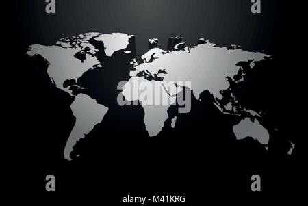 vector white world map with shadow on grey Stock Vector Image & Art - Alamy
