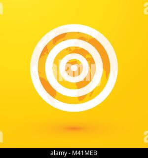target and yellow world map Stock Vector