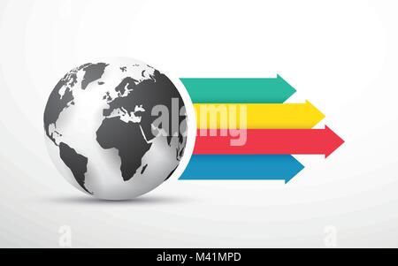 black world with colored option arrows Stock Vector