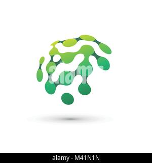 green brain logo illustration Stock Vector