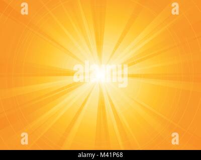 yellow rays radial sun background Stock Vector