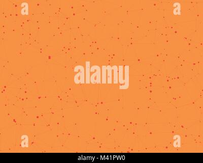 orange connecting dots abstract background Stock Vector