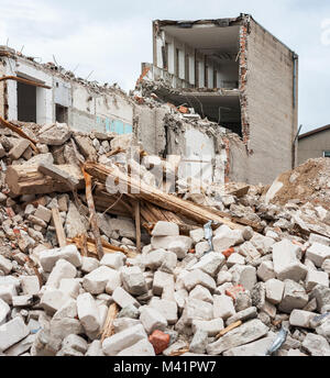 Rubble From Building Old demolished building with debris, rubble, and waste Stock Photo - Alamy