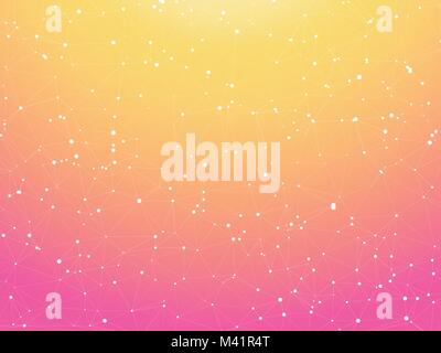 modern yellow purple molecule connection gradient background Stock Vector