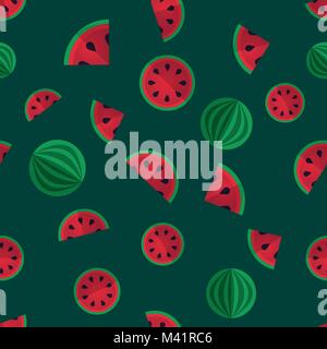 Fruity seamless pattern with melons fruit Stock Vector