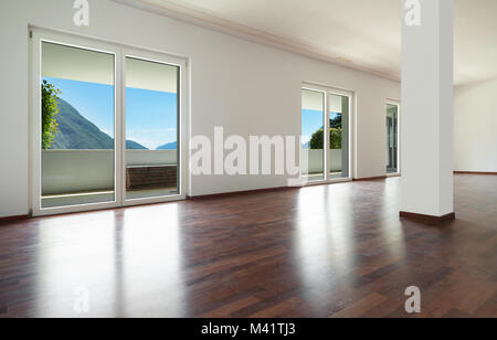 interior apartment, large living room with column Stock Photo