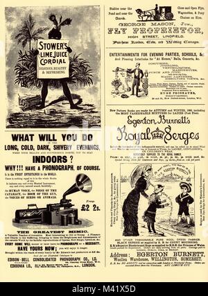 Selection of Victorian and Edwardian advertisements Stock Photo