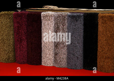 Samples of stylish contemporary carpets on display Stock Photo