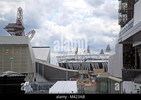 Construction site of olympic park in Stratford before summer Olympic games in London 2012 Stock Photo