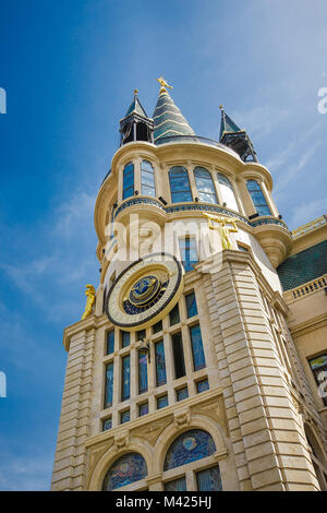 astronomical clock in Georgia, Batumi. Clock located on the building of the National Bank of Georgia. April 19, 2014 Stock Photo