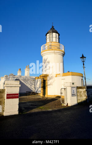 Cromarty Lighthouse at the coast town of Cromarty on the Black Isle in Ross & Cromarty, Highland Region, Scotland Stock Photo