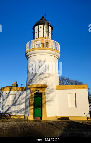 Cromarty Lighthouse at the coast town of Cromarty on the Black Isle in Ross & Cromarty, Highland Region, Scotland Stock Photo