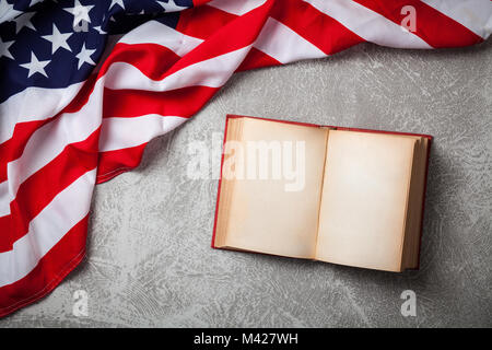 USA flag on grey background Stock Photo