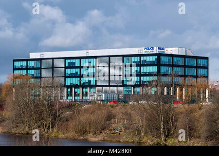 View of Police Scotland headquarters at Clyde Gateway beside River Clyde in Glasgow, Scotland, United Kingdom Stock Photo