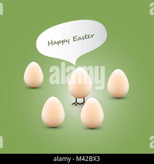 Happy Easter Card with Eggs - Abstract Illustration in Freely Scalable and Editable Vector Format Stock Vector