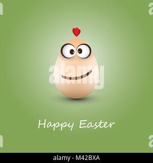 Funny Happy Easter Card with Chicken Egg - Abstract Illustration in Freely Scalable and Editable Vector Format Stock Vector