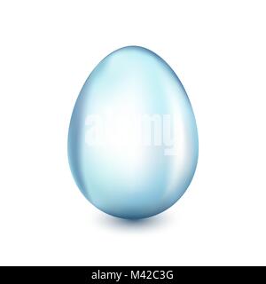 Glass Easter egg on a white background with a light shadow Stock Vector