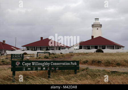 Cape Willoughby Lighthouse on Kangaroo Island Stock Photo