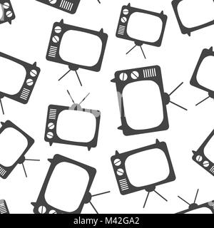 Tv icon seamless pattern background. Business flat vector illustration. Television sign symbol pattern. Stock Vector