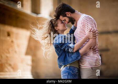 Young couple being romantic on vacation Stock Photo