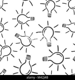 hand drawn light bulb seamless pattern vector stock vector art