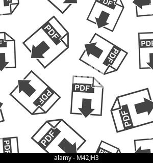 PDF download seamless pattern background. Business flat vector illustration. PDF format board sign symbol pattern. Stock Vector